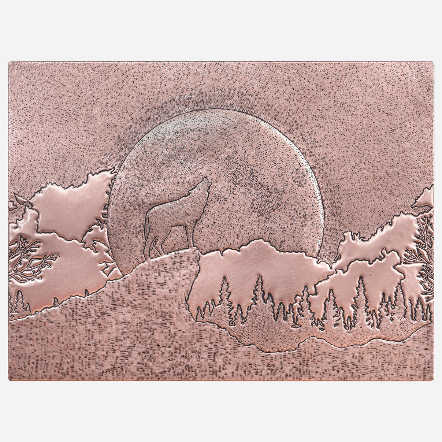 Howling Wolf Scene Copper Kitchen Backsplash