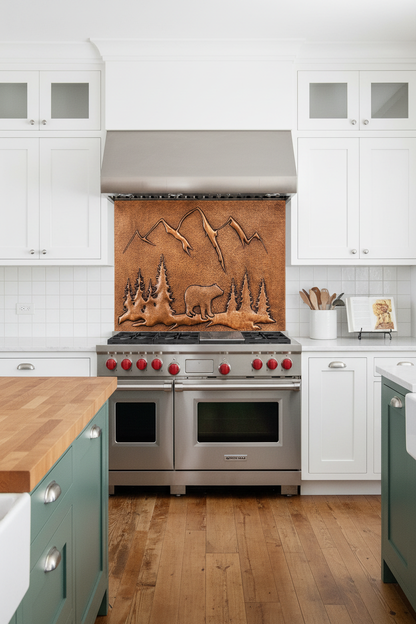 Copper bear backsplash farmhouse kitchen natural copper rustic charm 48-60 inches