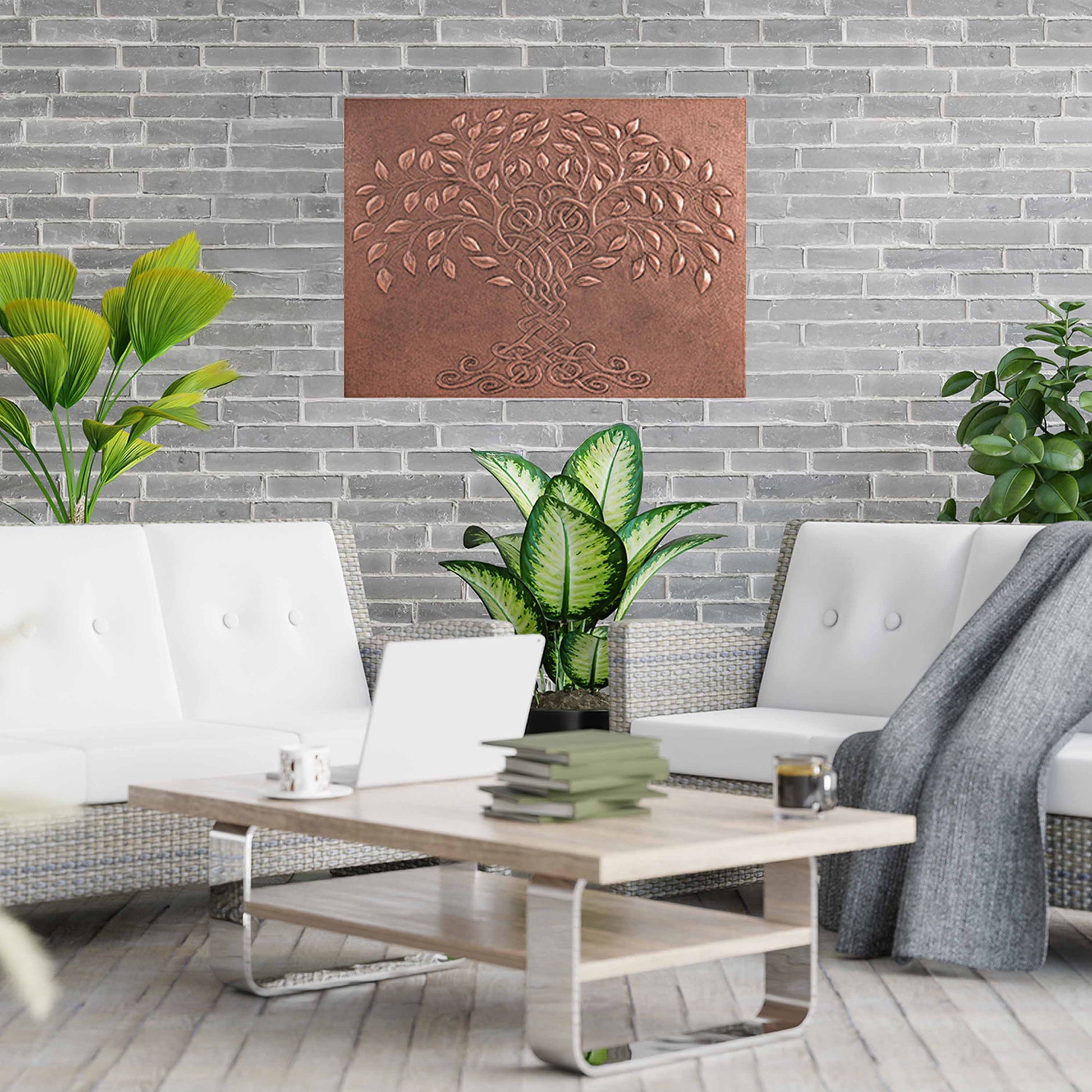 Copper Tree of Life Kitchen Backsplash Tile 23.6"x31.5" - Natuross