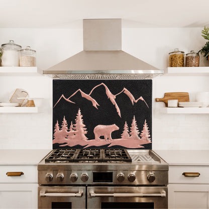 Copper Backsplash Tile (Bear Scene, Black Color)