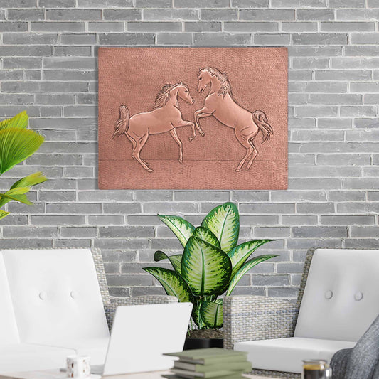 Copper Rearing Horses Wall Art 17.9"x23.6" - Natuross