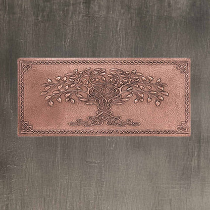 Copper Tree of Life with Celtic Knot Handmade Art Tile 13.7"x30.3" - Natuross