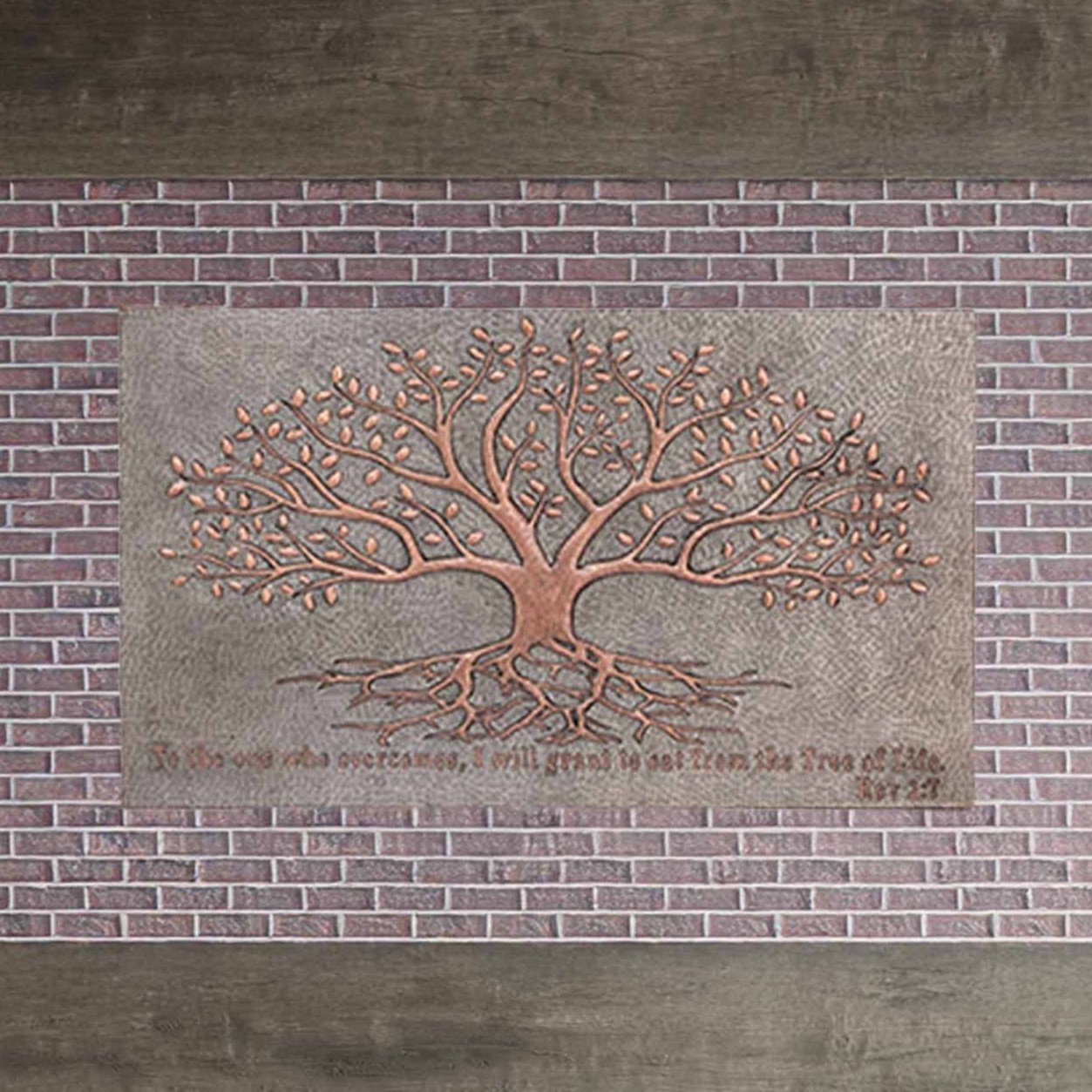 Copper Tree with Roots Handmade Art Tile 17.7"x29.9" Gray&Copper - Natuross