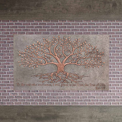 Copper Tree with Roots Handmade Art Tile 17.7"x29.9" Gray&Copper - Natuross