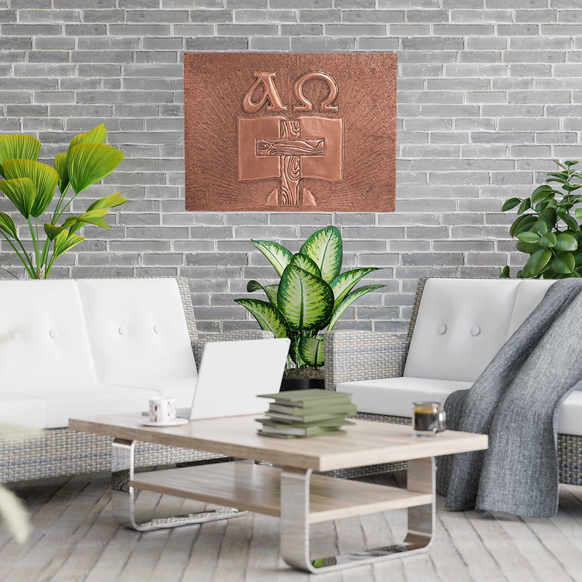 Copper Christian Symbol Wall Art 17.7x23.6" - Natuross