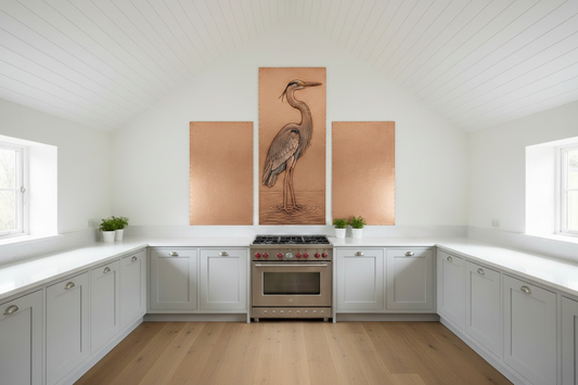 Copper Vaulted-Ceiling — Heron 36x48 Center, Side Panels, Natural Copper
