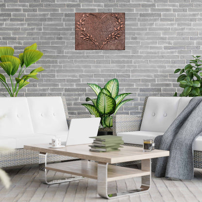 Copper Heart Shaped Leaves Wall Art 11.8"x15.7" - Natuross