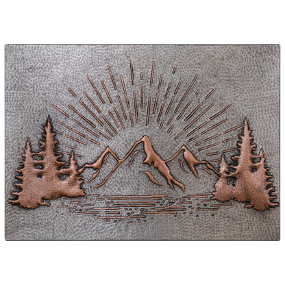 Gray & Copper Mountain Sunrise Backsplash