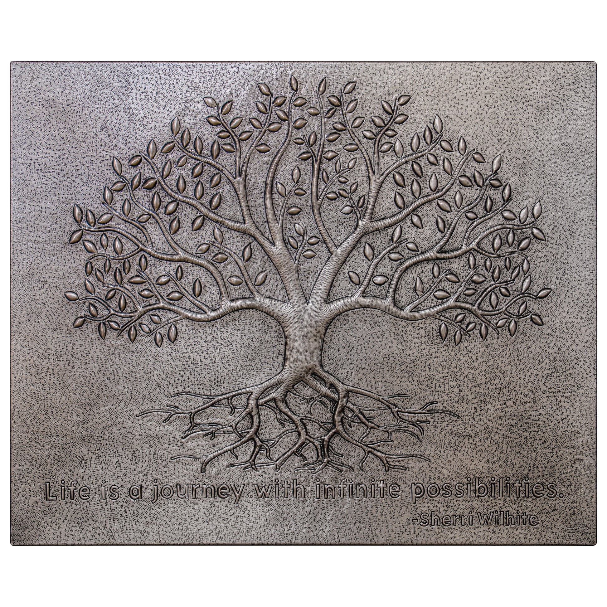 Gray Tree With Roots Copper Backsplash | Metallic Handmade Copper Kitchen Backsplash Panel - Natuross