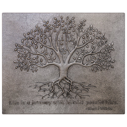 Gray Tree With Roots Copper Backsplash | Metallic Handmade Copper Kitchen Backsplash Panel - Natuross