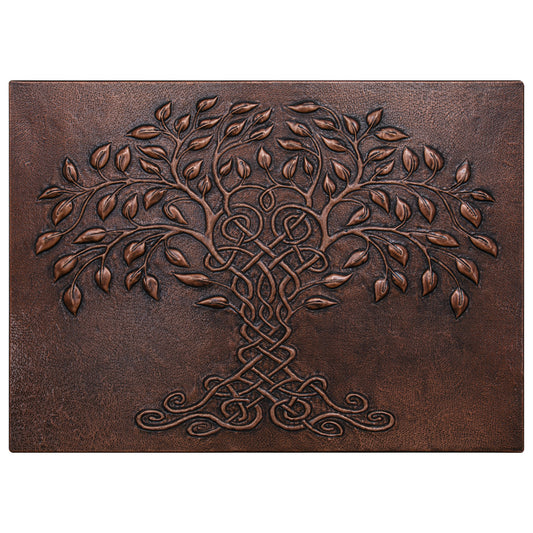 Tree of Life Copper Backsplash – Brown Patina | Handmade Celtic Inspired Kitchen Wall Tile - Natuross