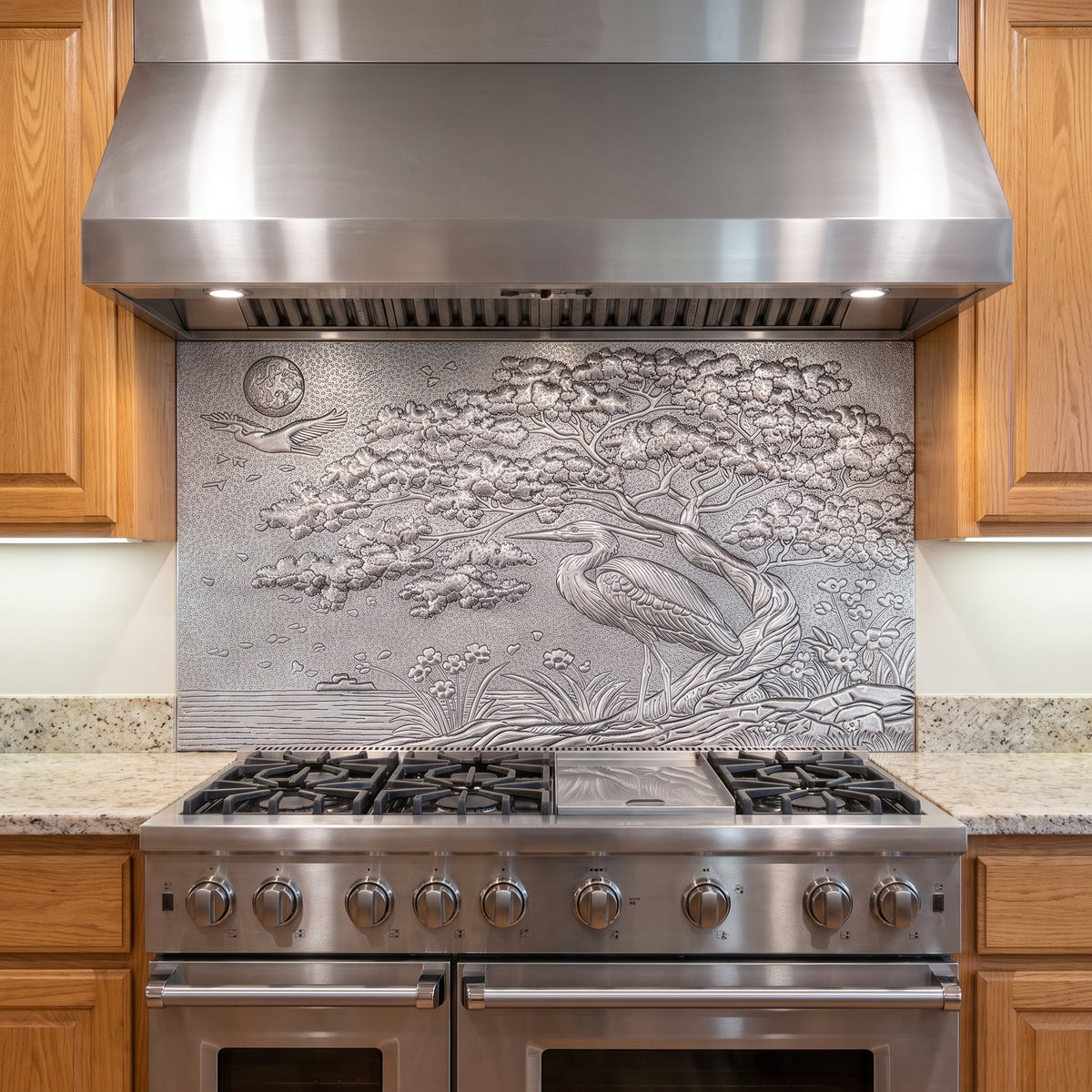 Heron in Nature Copper Backsplash