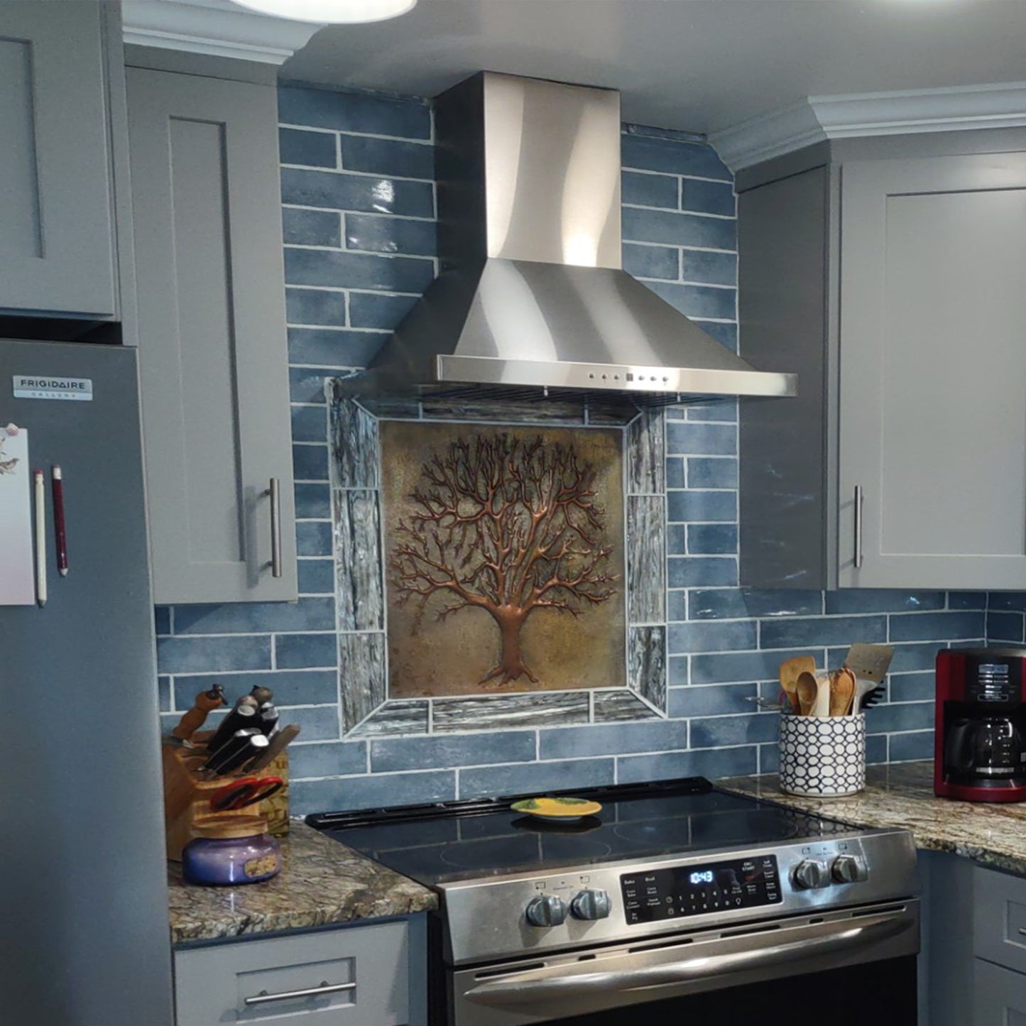 Eternal Tree Copper Backsplash in Gray & Copper - Natuross