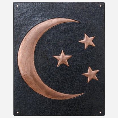 Crescent Moon and Stars Copper Kitchen Backsplash