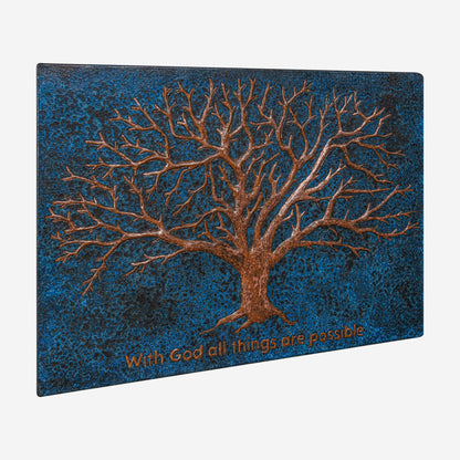 Copper Backsplash (Tree of Life, Blue Patina)