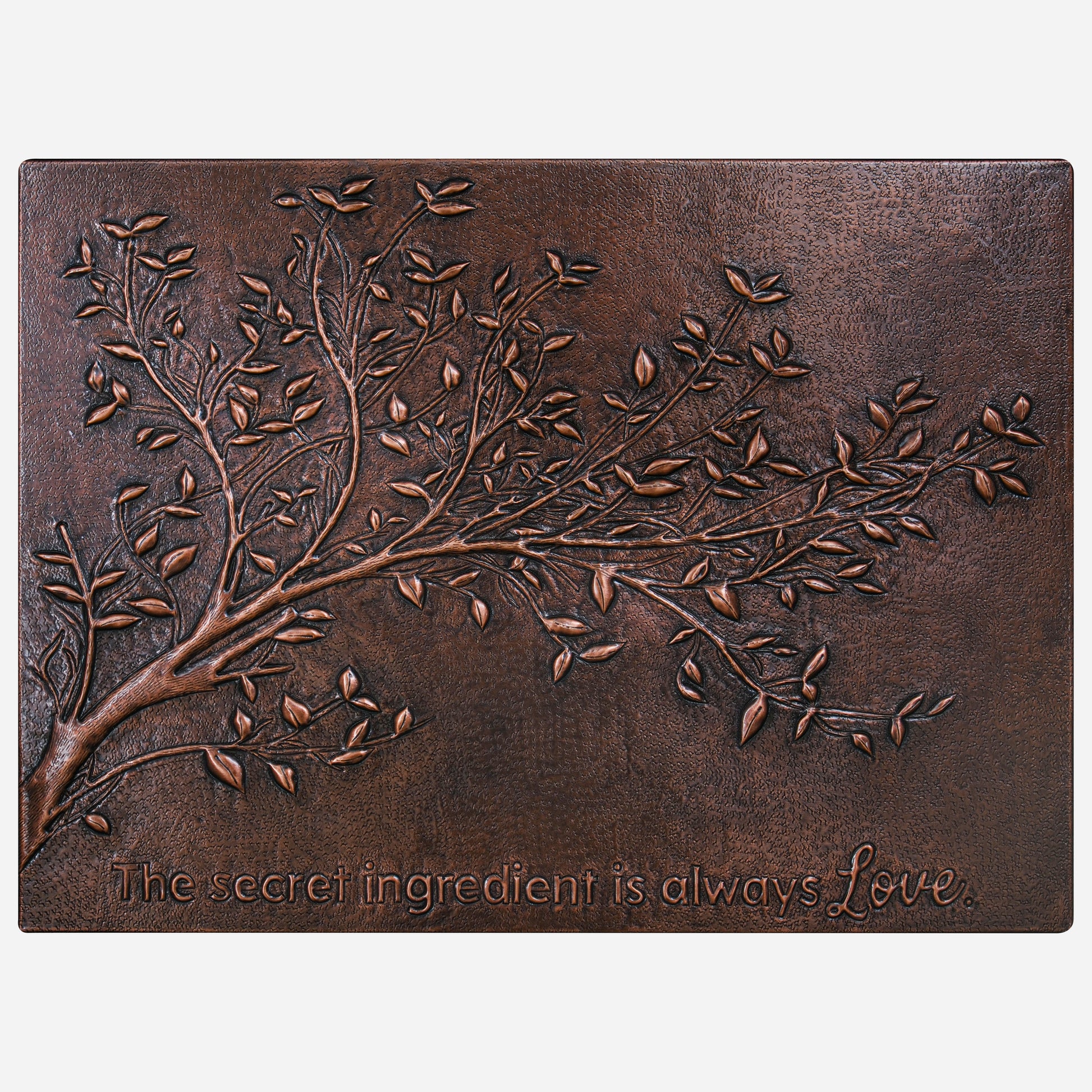 Copper Backsplash (Tree Branches, Brown Patina)
