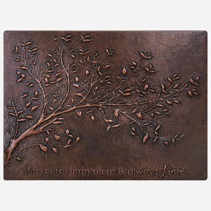 Copper Backsplash (Tree Branches, Brown Patina)