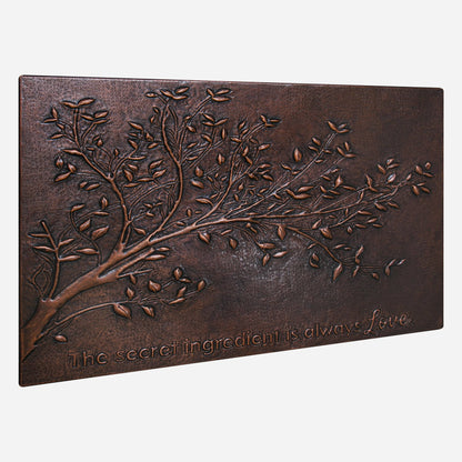 Copper Backsplash (Tree Branches, Brown Patina)