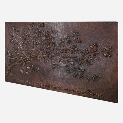 Copper Backsplash (Tree Branches, Brown Patina)