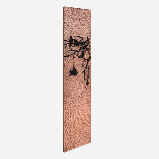 Copper Decorative Door Panel (Birds and Tree Branches, Copper&Black Color)