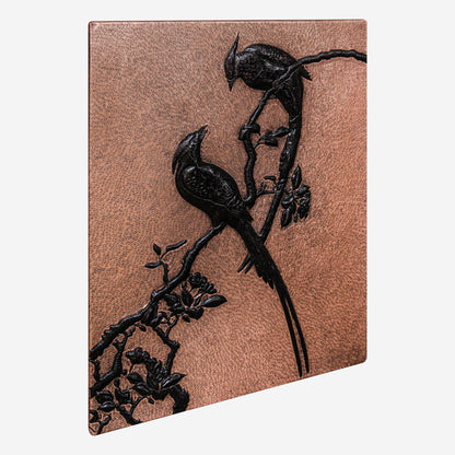 Copper Backsplash (Woodpecker Birds on Tree Branch, Copper&Black Color)