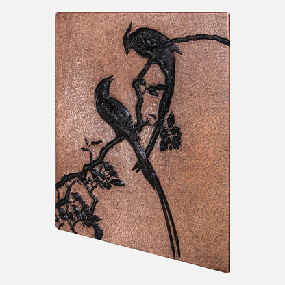 Copper Backsplash (Woodpecker Birds on Tree Branch, Copper&Black Color)