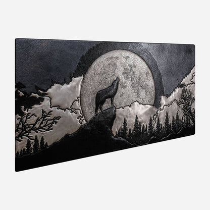 Wide Kitchen Backsplash Tile Howling Wolf Scene