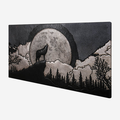 Wide Kitchen Backsplash Tile Howling Wolf Scene