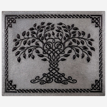 Copper Backsplash (Tree of Life with Celtic Border, Silver&Black Color)