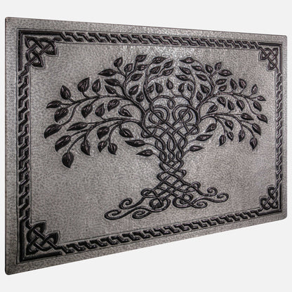 Copper Backsplash (Tree of Life with Celtic Border, Silver&Black Color)