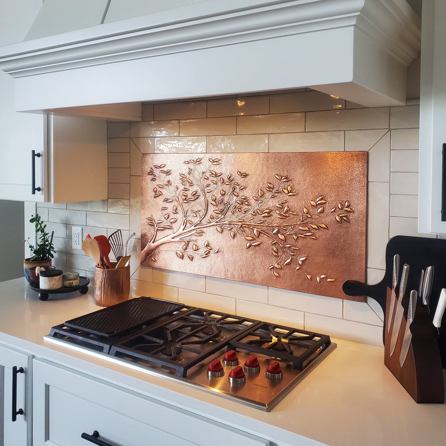 Tree Branches Backsplash Tile - 18"x30" Copper