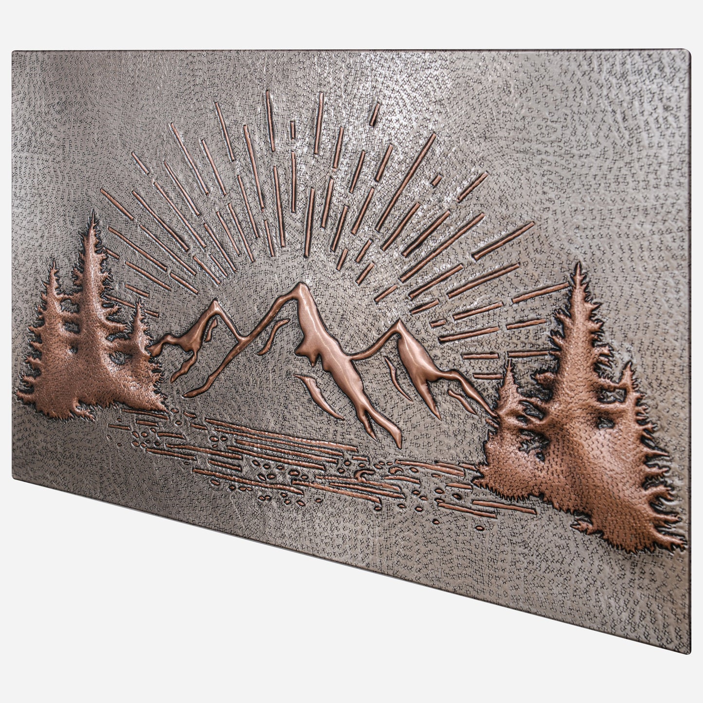 Copper Backsplash (Rising Sun Behind the Mountains, Silver&Copper Color)