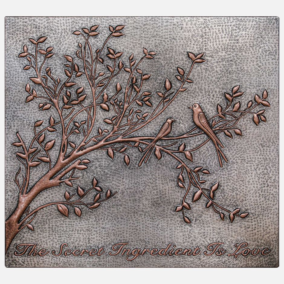 Silver Kitchen Backsplashes with Copper Details | Metal Backsplash ...
