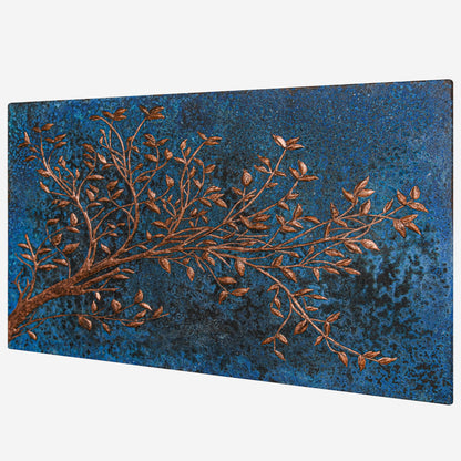 Copper Backsplash (Tree Branches, Blue Patina)