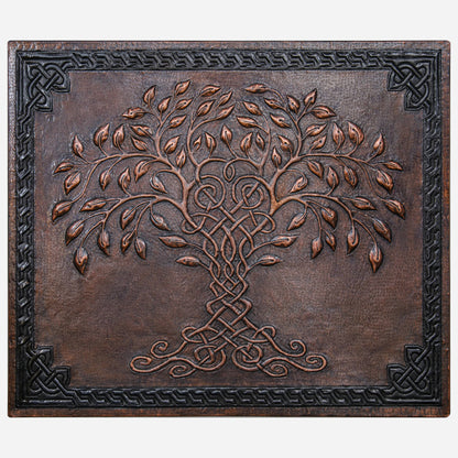 Kitchen Backsplash (Tree of Life and Celtic Border, Brown Patina)