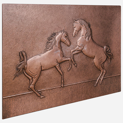 Copper Backsplash (Two Rearing Horses)