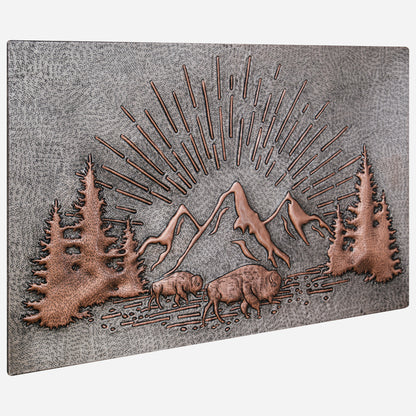 Copper Backsplash (Rising Sun Behind the Buffaloes, Silver&Copper Color)