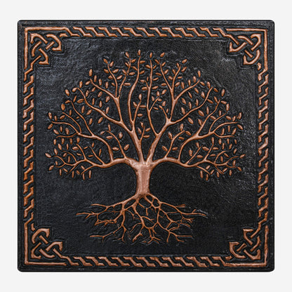 Copper Backsplash (Tree of Life with Roots and Celtic Border, Black&Copper Color)