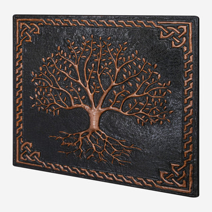 Copper Backsplash (Tree of Life with Roots and Celtic Border, Black&Copper Color)