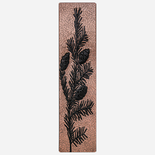 Copper Decorative Door Panel (Pine Tree Branches and Pine Cones, Copper&Black Color)
