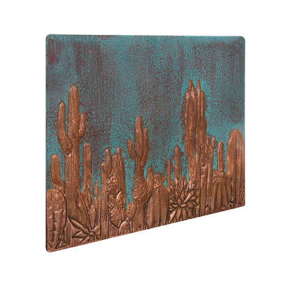 Copper Green Backsplash Cactuses