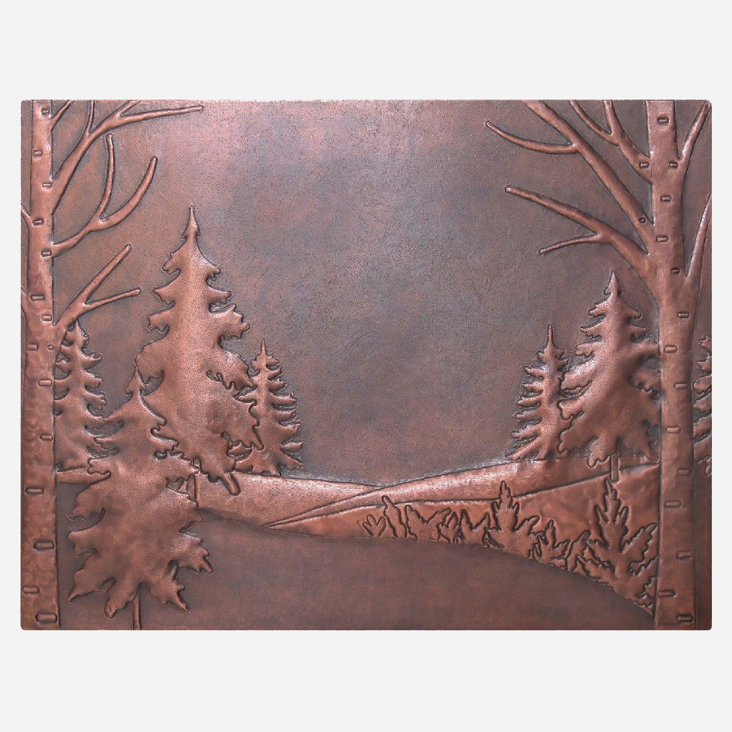 Enchanted Forest Scene Copper Kitchen Backsplash