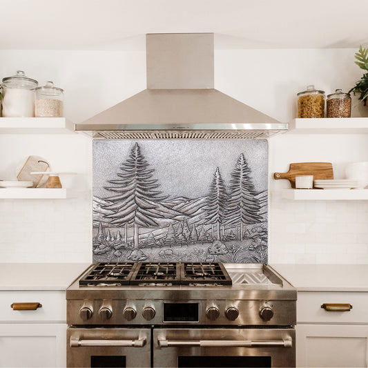 Forest Scene Kitchen Backsplash Tile