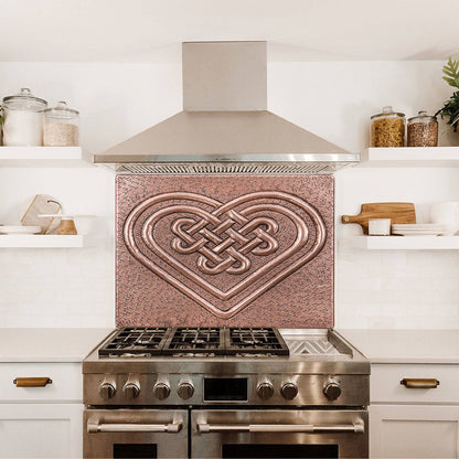 Copper Backsplash Panel (Celtic Heart Love Knot)