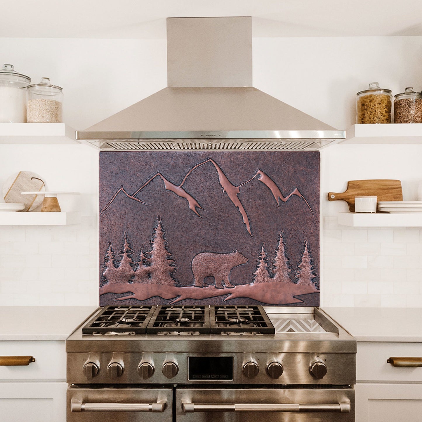 Bear Scene Copper Kitchen Backsplash - Natuross