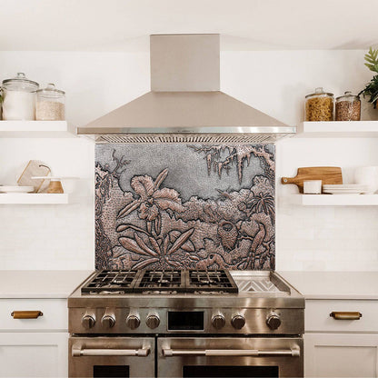 Stove Backsplash Garden Scene