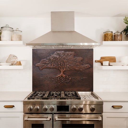 Tree with Roots Copper Kitchen Backsplash