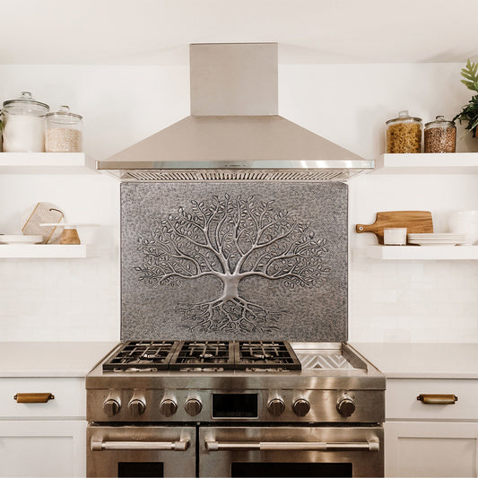 Copper Backsplash (Tree with Roots, Silver Color)