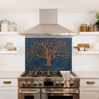 Copper Backsplash (Tree of Life, Blue Patina)