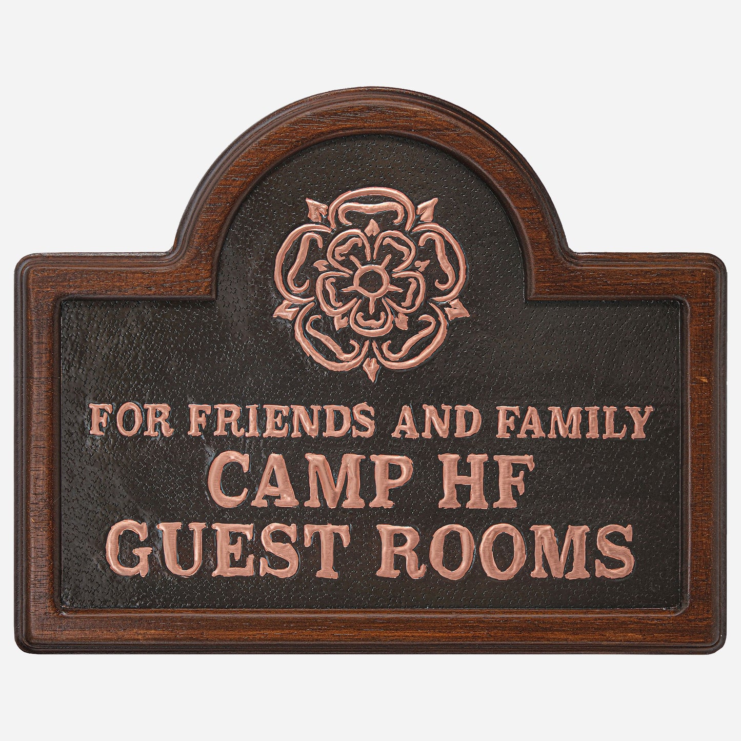 Copper and Wood Camping Room Sign - Natuross